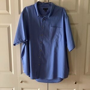 Lands End mens 100% cotton short sleeve button down dress shirt 4XL 20-20 1/2